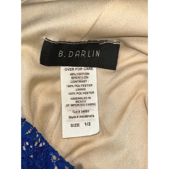 B.Darlin Junior's‎ Sleeveless Fit and Flare Lace Dress with Ruffle Hem Size 1/2 - Picture 7 of 7